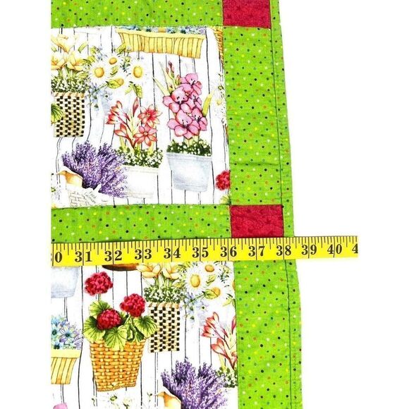 Quilt Hand Made By Church Ladies Tile Pattern Summer Cottage Garden 38”x55” - Picture 5 of 6